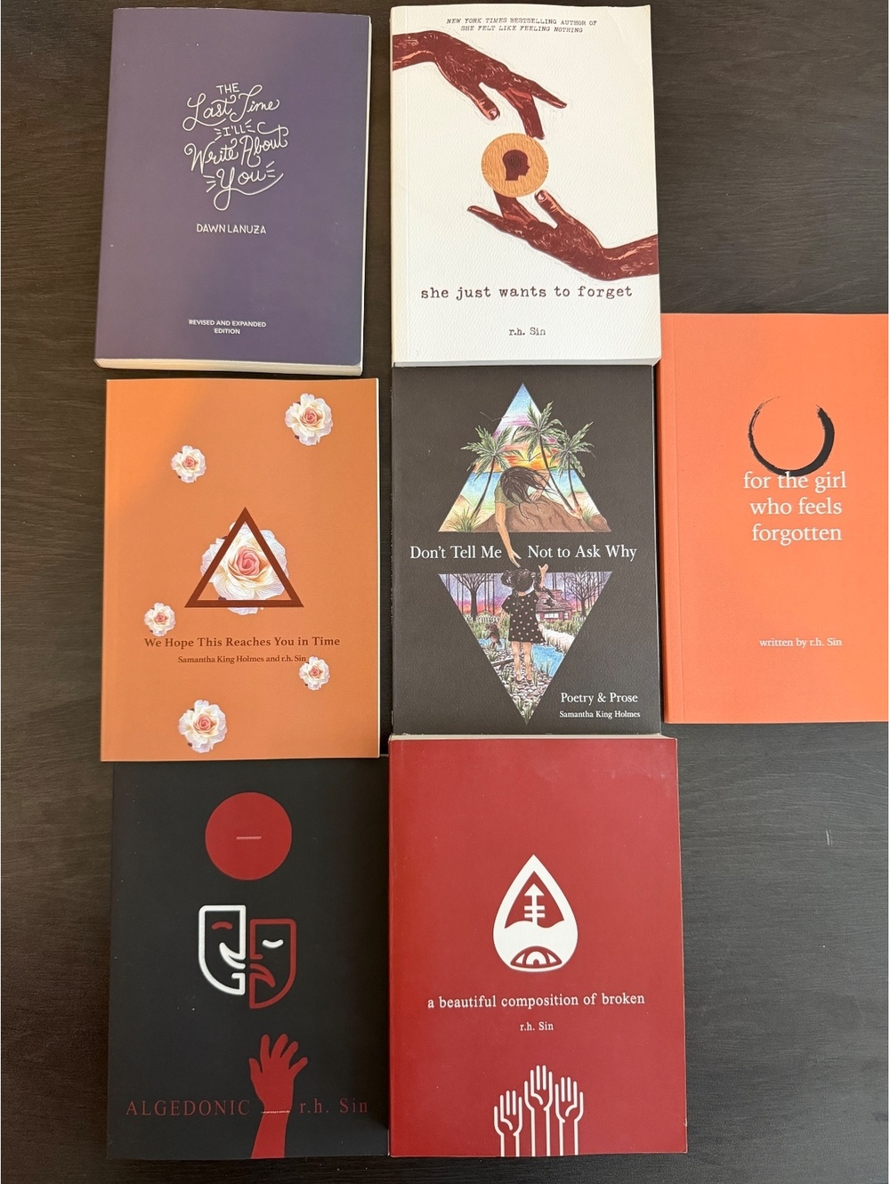 Lot of 7 Modern Poetry Books – r.h. Sin, Samantha King Holmes & Cyrus Parker